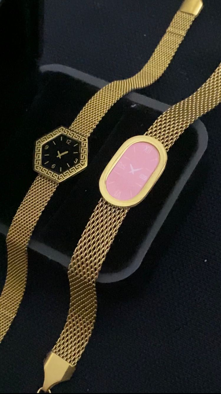 Elegant Golden Mesh Strap Ladies Watch with Stylish Oval Dial ✨